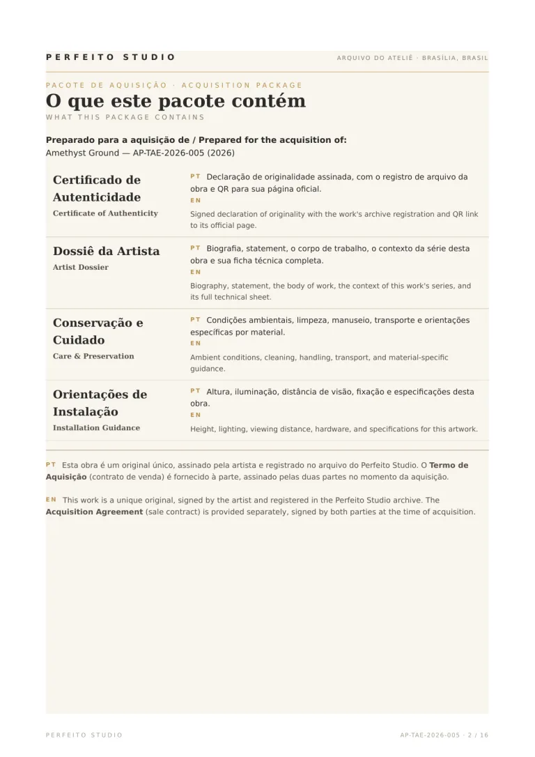 Certificate of Authenticity — Amethyst Ground, Perfeito Studio