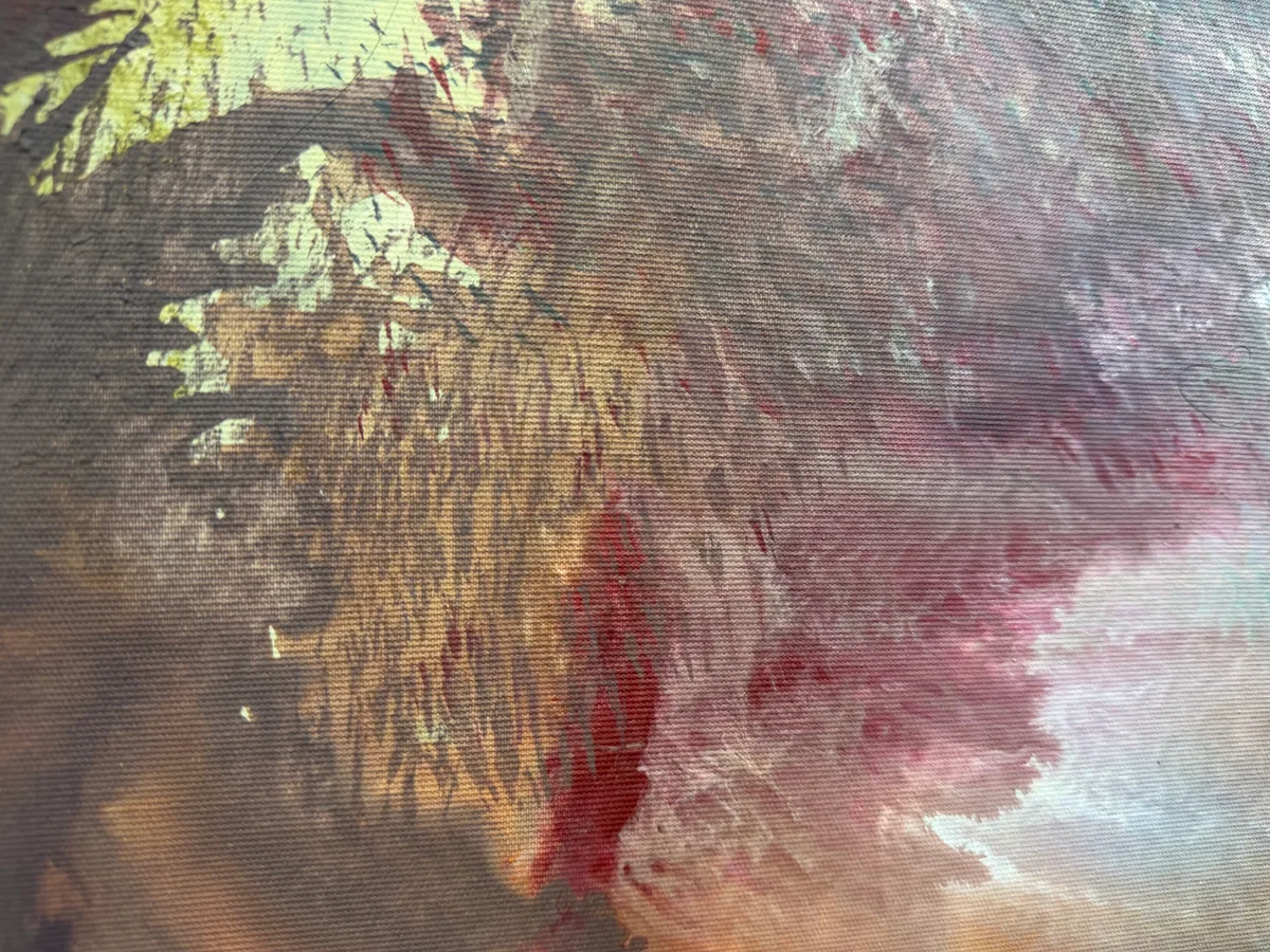 Surface detail — Elemental Veins by Alyne Perfeito, 90 x 140 cm (35 x 55 in)