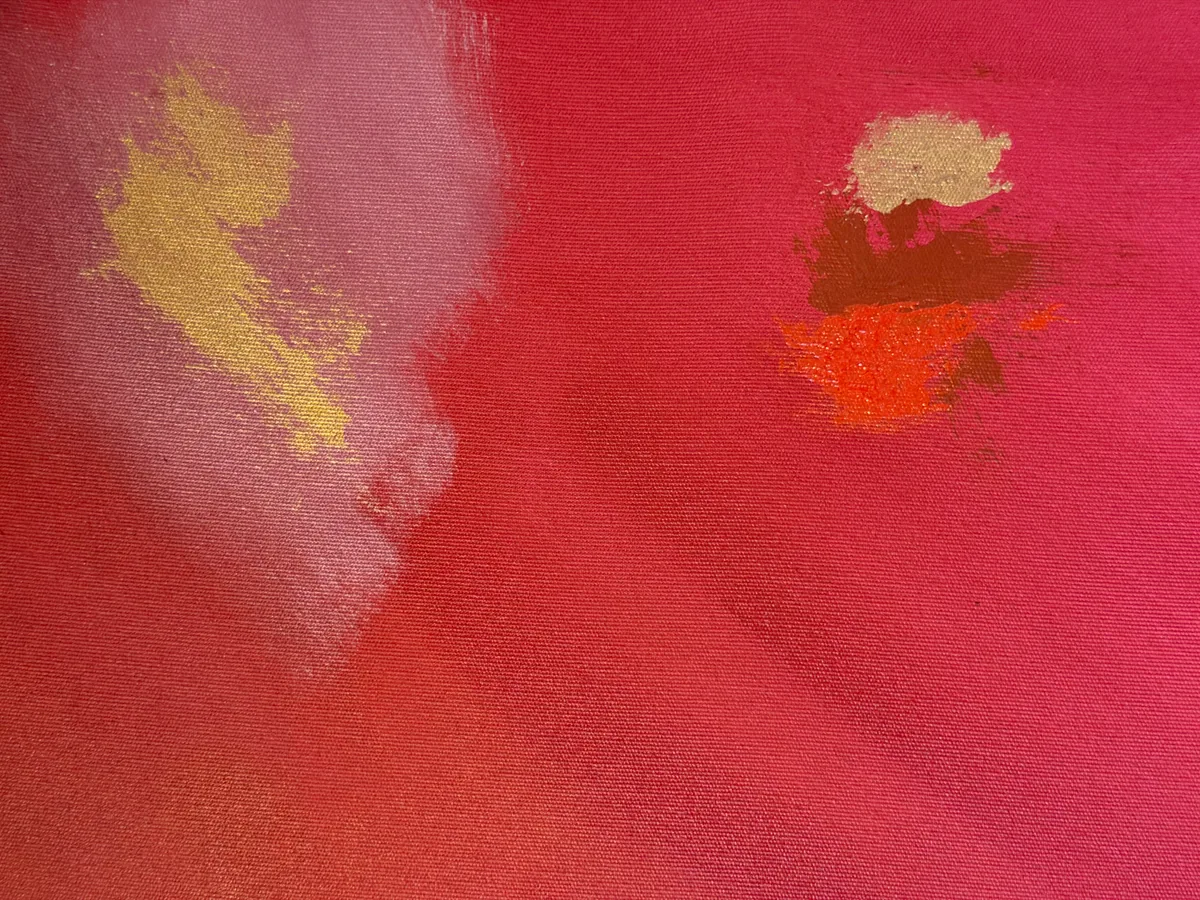 Surface detail — Fire of Devotion by Alyne Perfeito, 100 x 150 cm (39.4 x 59.1 in)