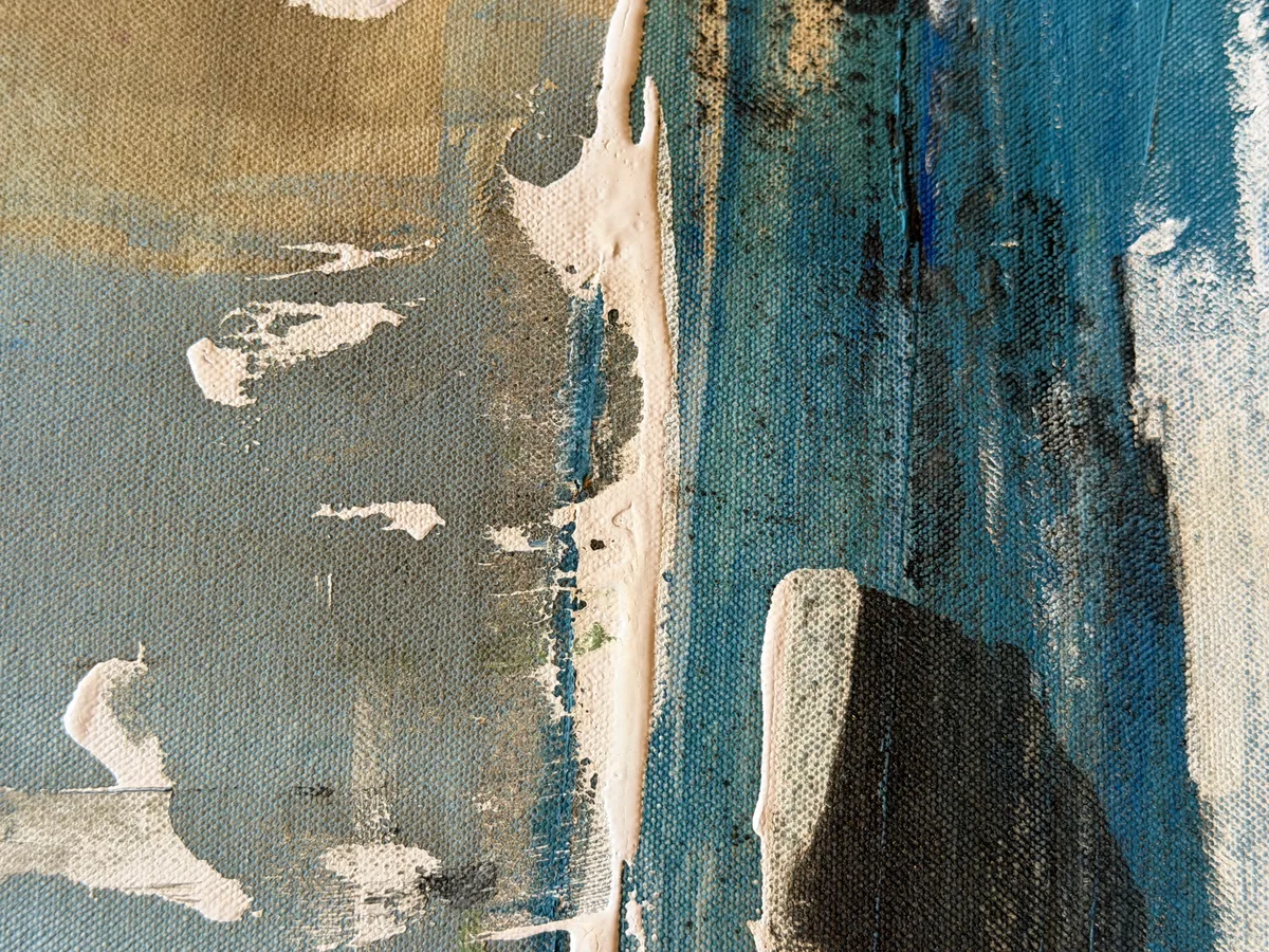 Surface detail — Patina Field by Alyne Perfeito, 100 x 100 cm (39.4 x 39.4 in)