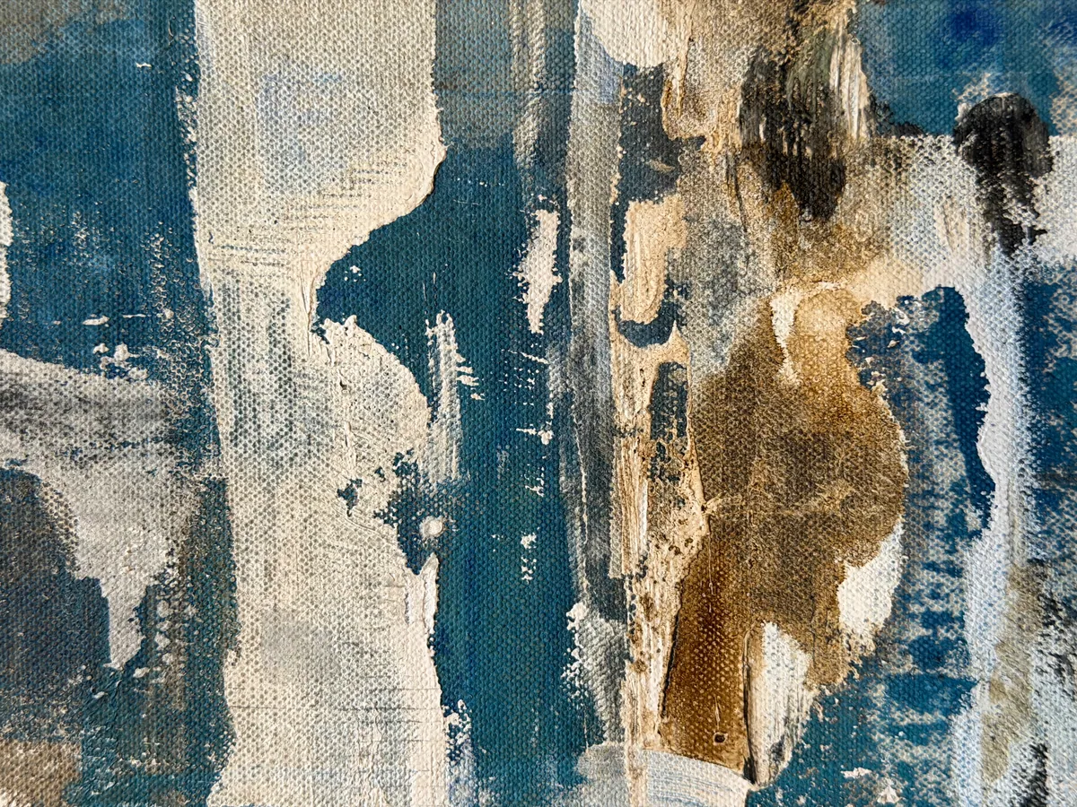 Surface detail — Patina Field by Alyne Perfeito, 100 x 100 cm (39.4 x 39.4 in)