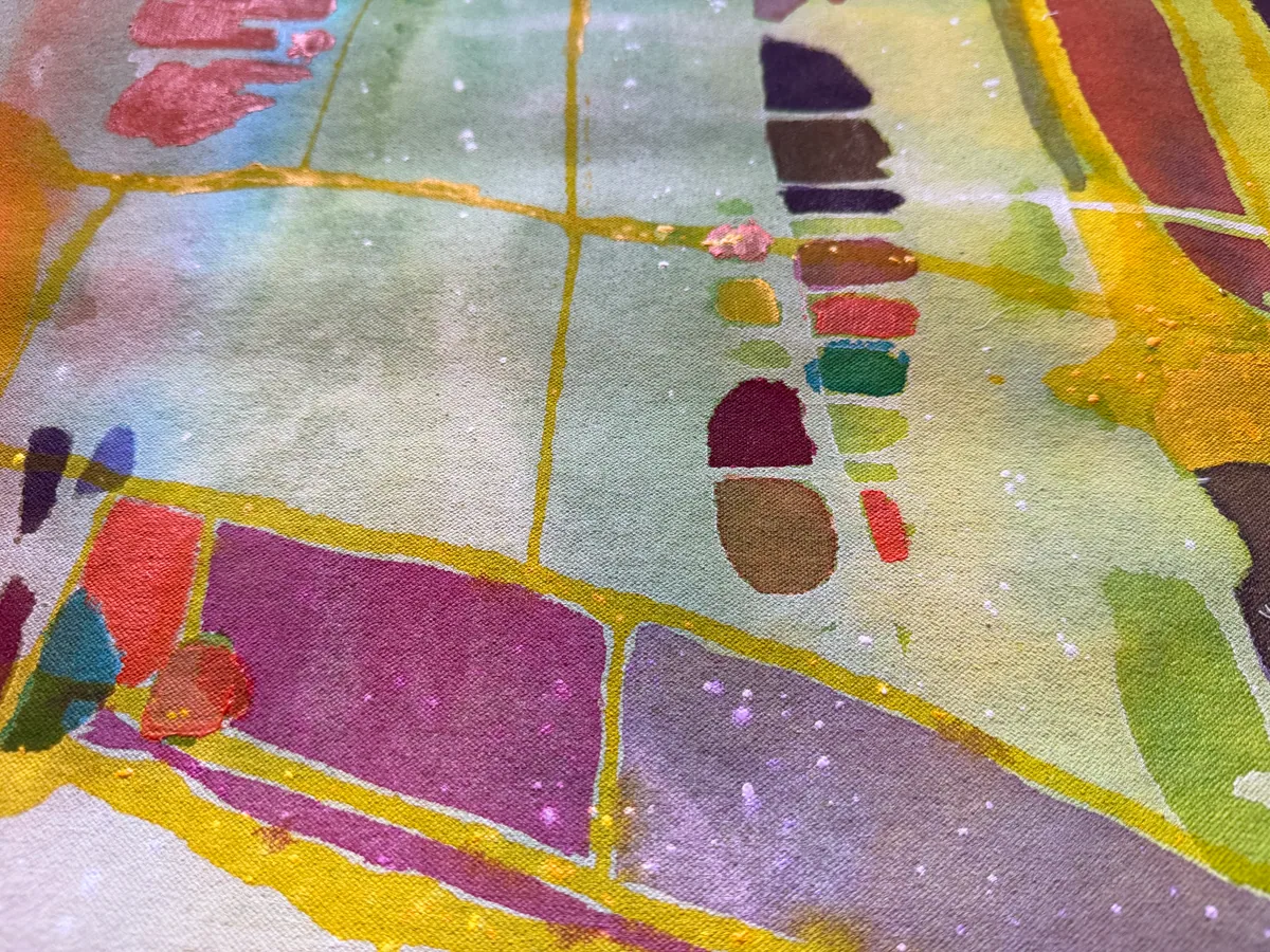 Surface detail — Prism Garden by Alyne Perfeito, 100 x 100 cm (39.4 x 39.4 in)