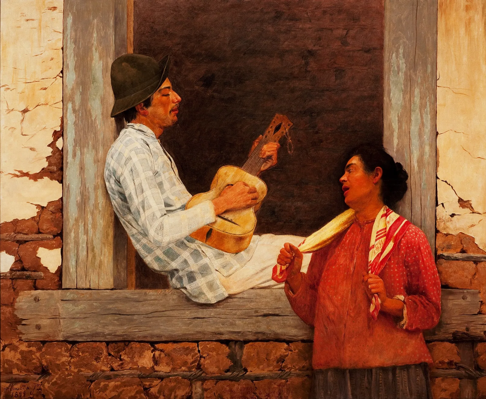 O Violeiro, pintura de José Ferraz de Almeida Júnior de 1899, no acervo da Pinacoteca do Estado de São Paulo