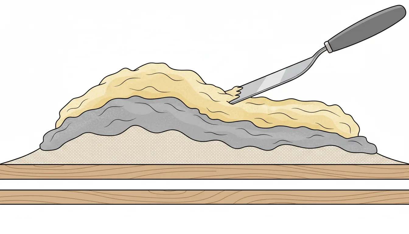 Diagrama esquemático da aplicação de cold wax com espátula sobre tinta a óleo em tela — Perfeito Studio
