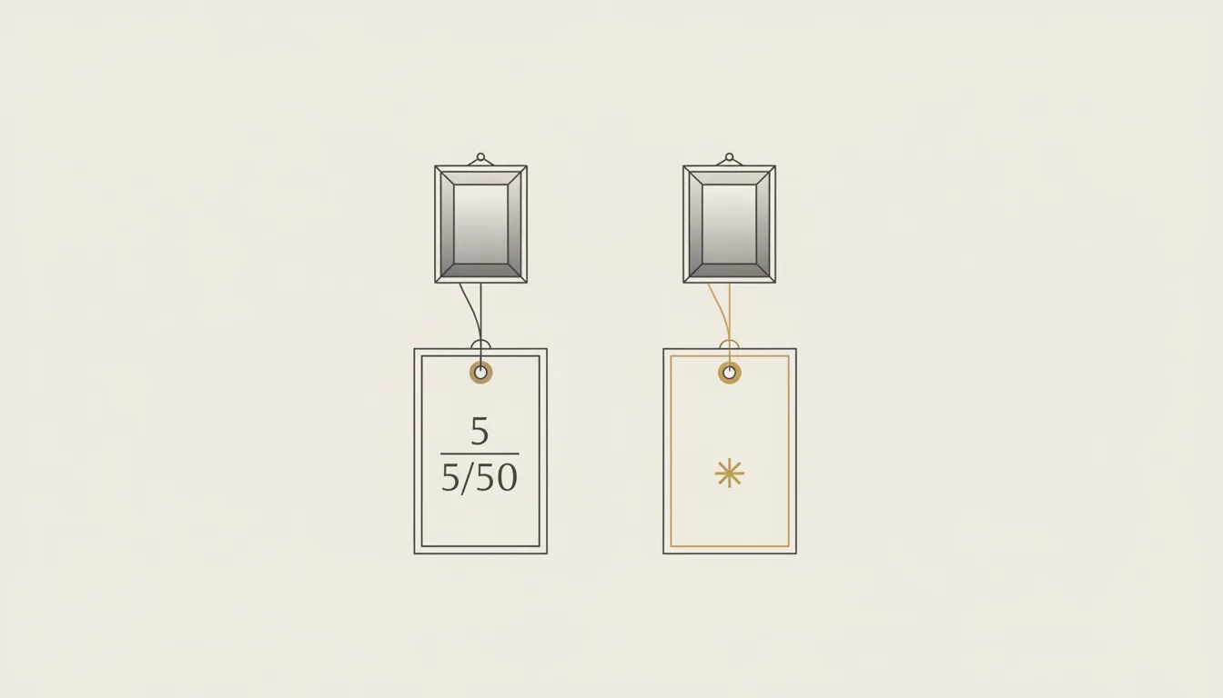 Ilustração esquemática comparando a numeração de uma gravura em edição com a marca de uma prova reservada ao artista — Perfeito Studio