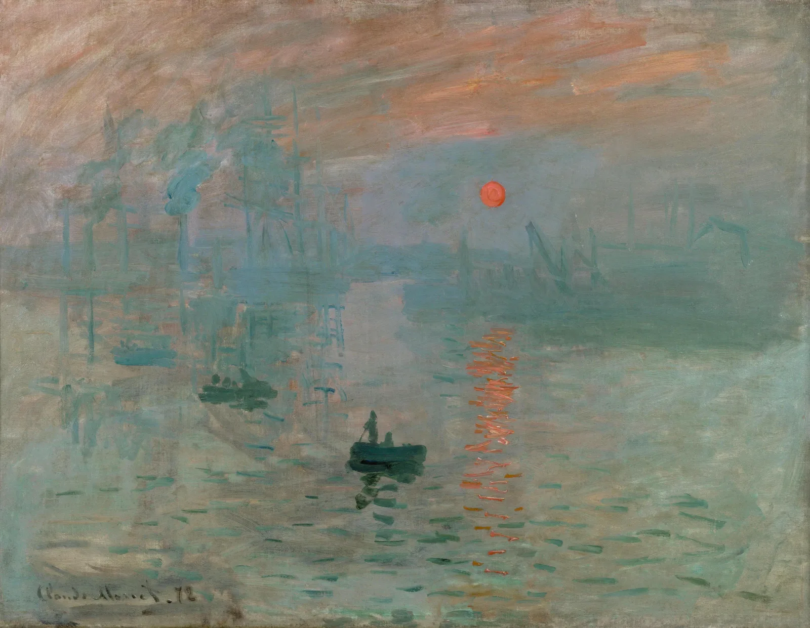 Impressão, nascer do sol, pintura de Claude Monet de 1872, no acervo do Musée Marmottan Monet, em Paris