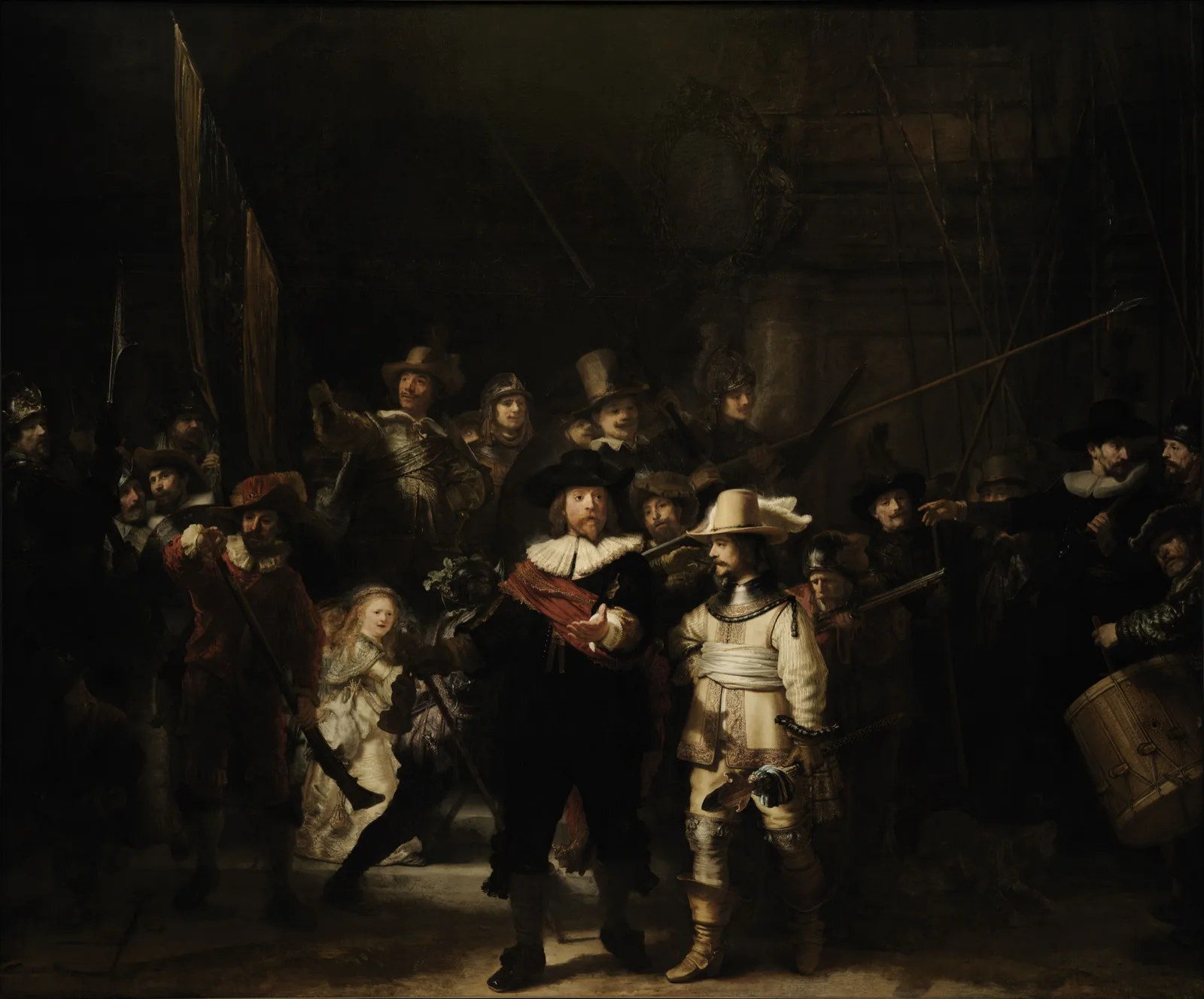 A Ronda Noturna, pintura de Rembrandt de 1642, no acervo do Rijksmuseum, em Amsterdã