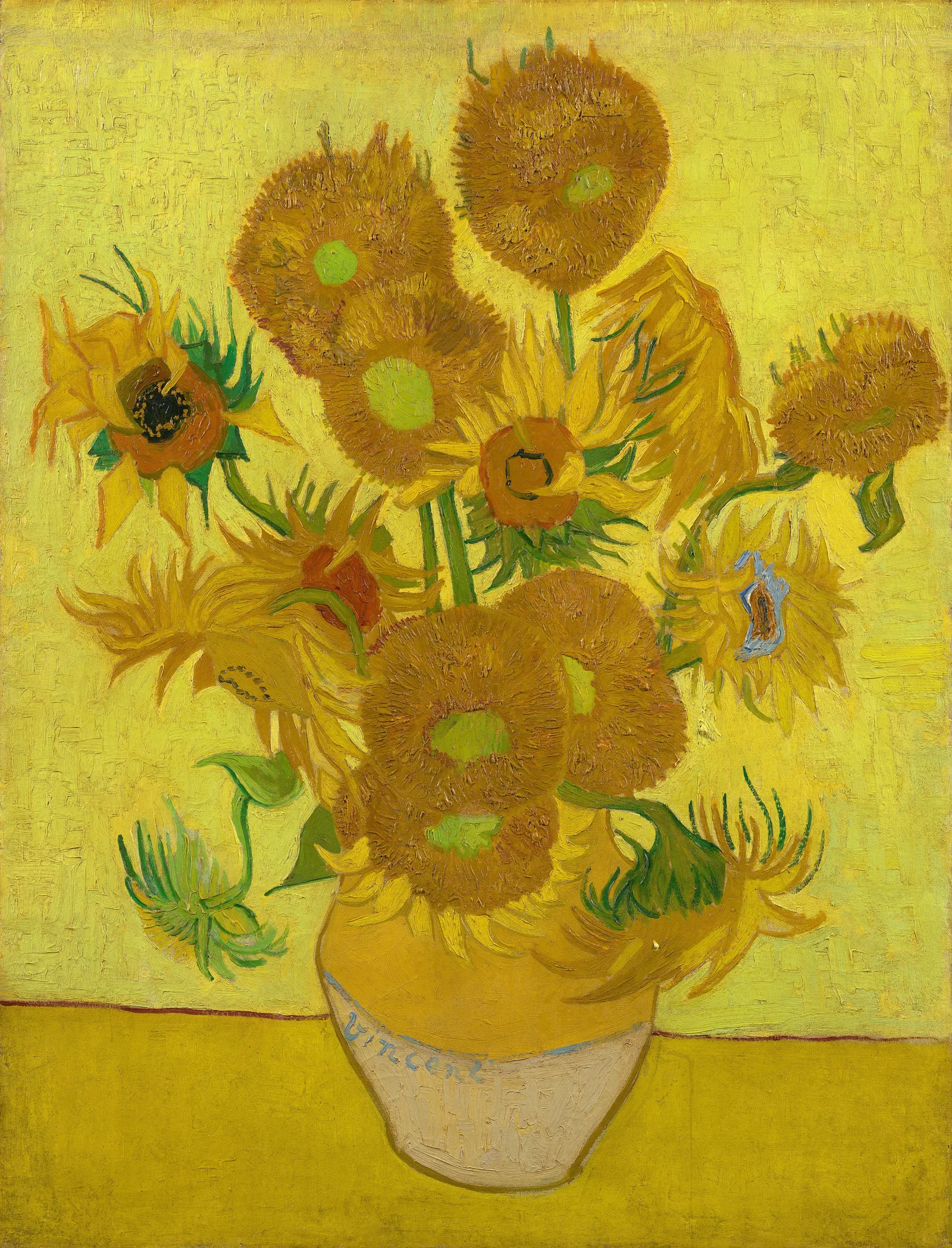 Sunflowers, oil painting by Vincent van Gogh, August 1889, in the Van Gogh Museum's collection