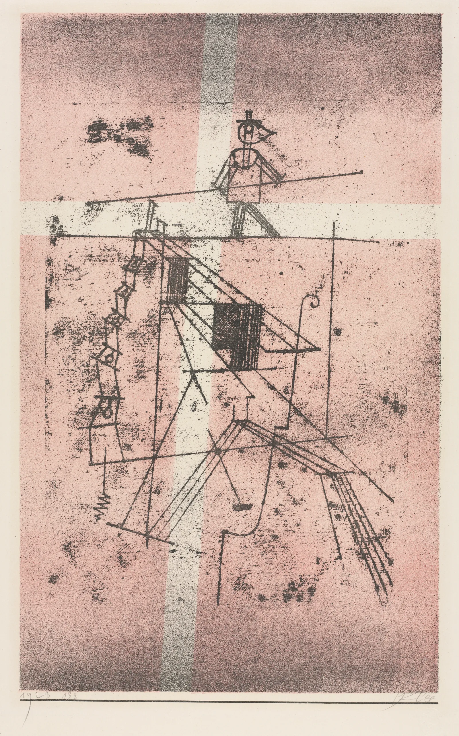 Tightrope Walker (1923), color lithograph by Paul Klee, made during his years teaching at the Bauhaus — The Cleveland Museum of Art (CC0)