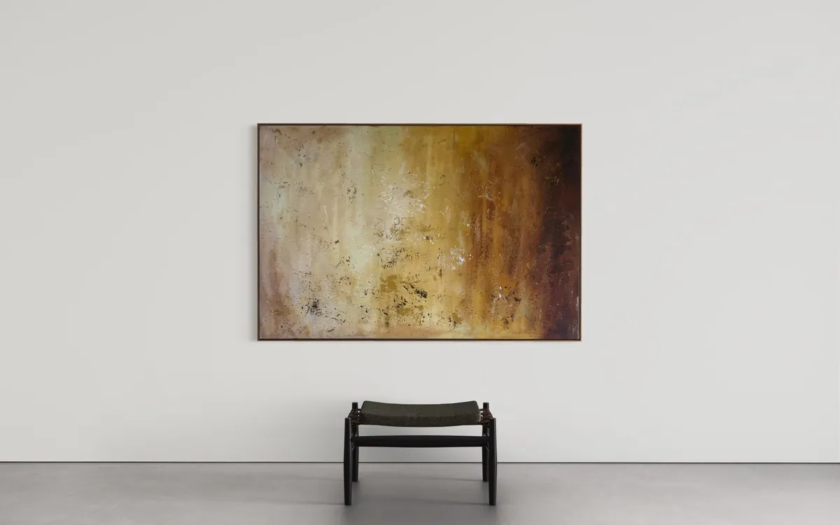 Amber Strata by Alyne Perfeito shown in an interior setting — digital visualization, Terra & Ether series