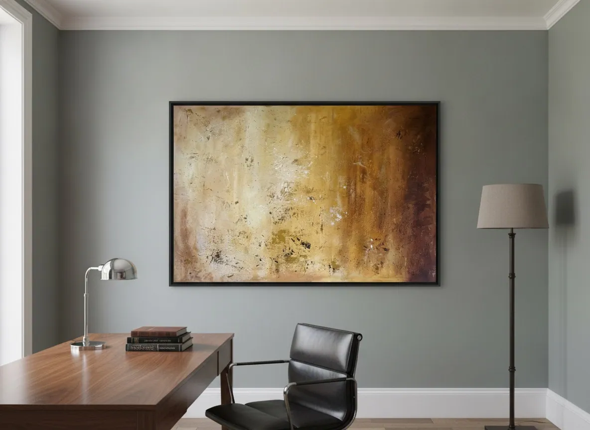 Amber Strata by Alyne Perfeito shown in an interior setting — digital visualization, Terra & Ether series