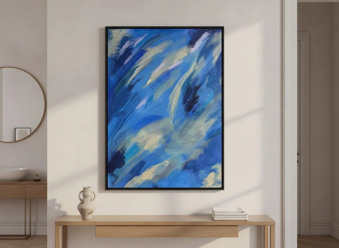 Celestial Drift by Alyne Perfeito shown in an interior setting — digital visualization, Luminous Rebirth series