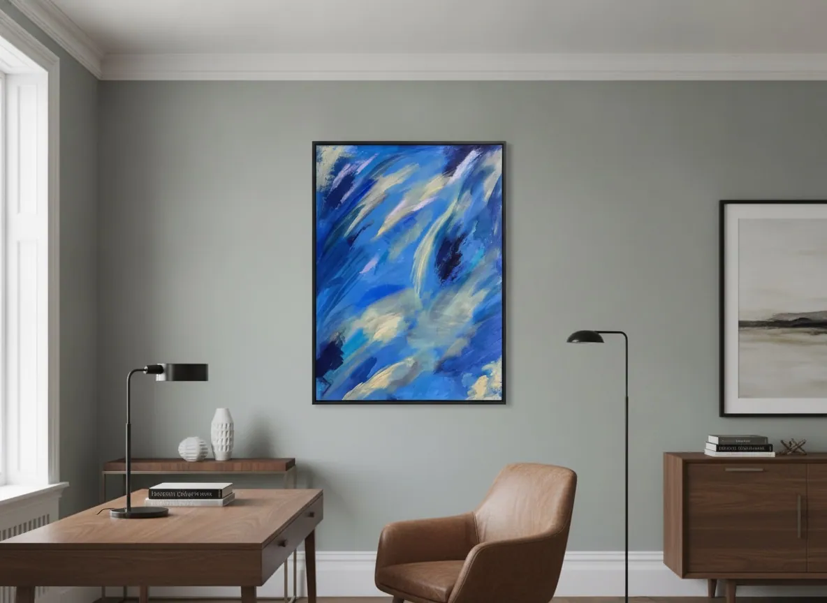Celestial Drift by Alyne Perfeito shown in an interior setting — digital visualization, Luminous Rebirth series