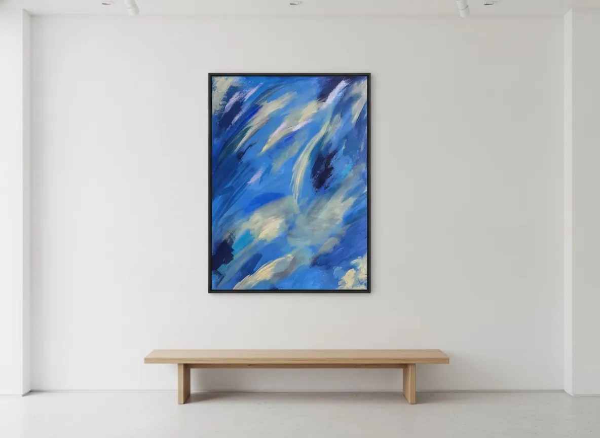 Celestial Drift by Alyne Perfeito shown in an interior setting — digital visualization, Luminous Rebirth series