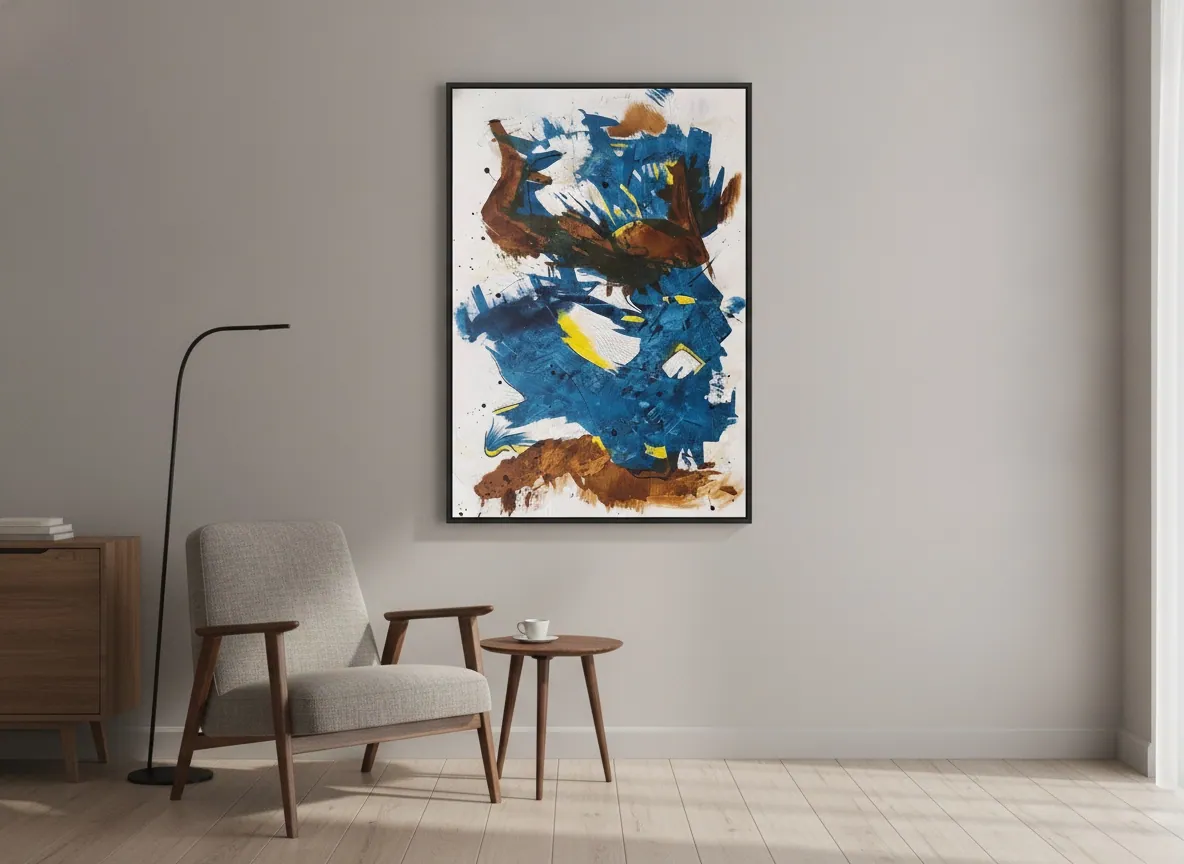 Crossing Currents by Alyne Perfeito shown in an interior setting — digital visualization, Terra & Ether series