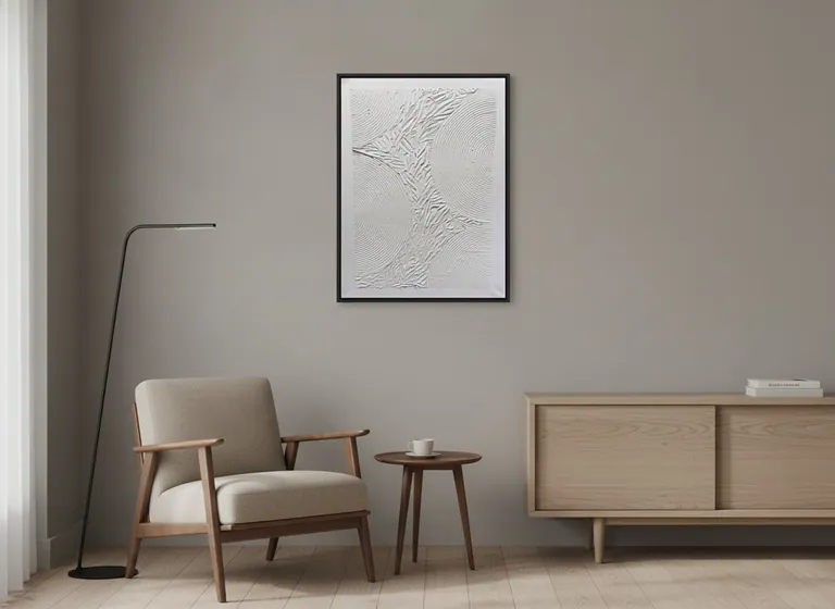 Echo of Silence in a room — digital visualization (illustrative only)
