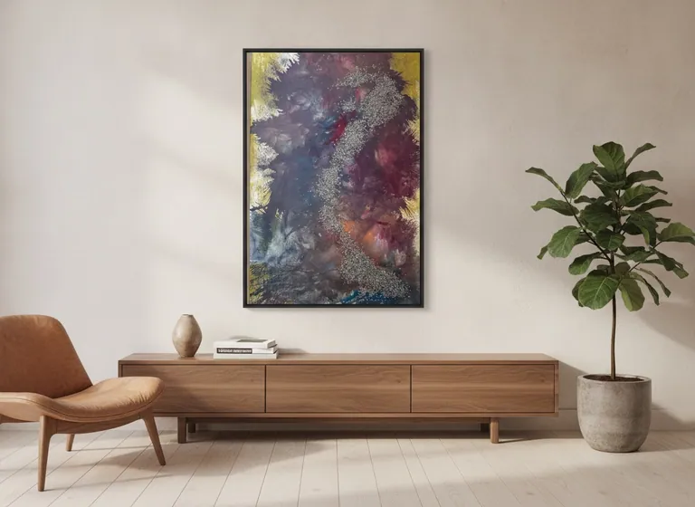 Elemental Veins in a room — digital visualization (illustrative only)