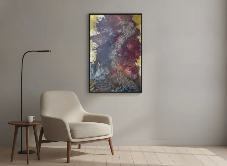 Elemental Veins in a room — digital visualization (illustrative only)