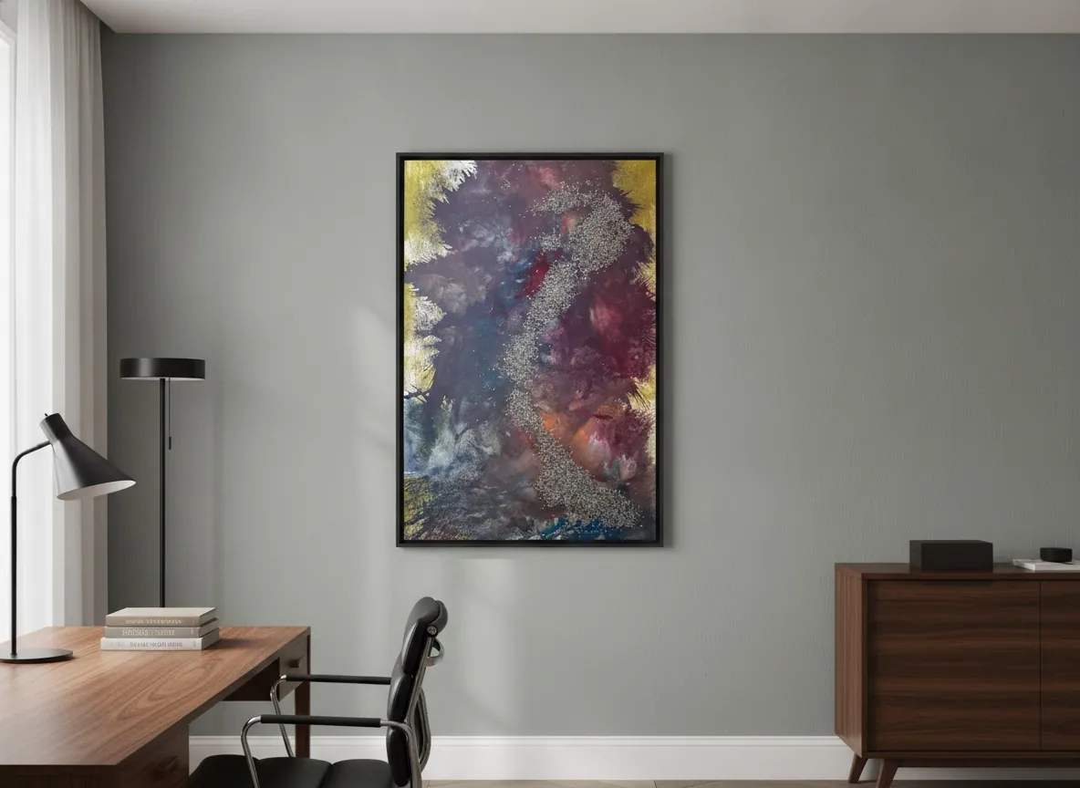 Elemental Veins by Alyne Perfeito shown in an interior setting — digital visualization, Terra & Ether series