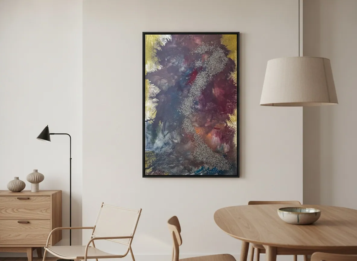 Elemental Veins by Alyne Perfeito shown in an interior setting — digital visualization, Terra & Ether series