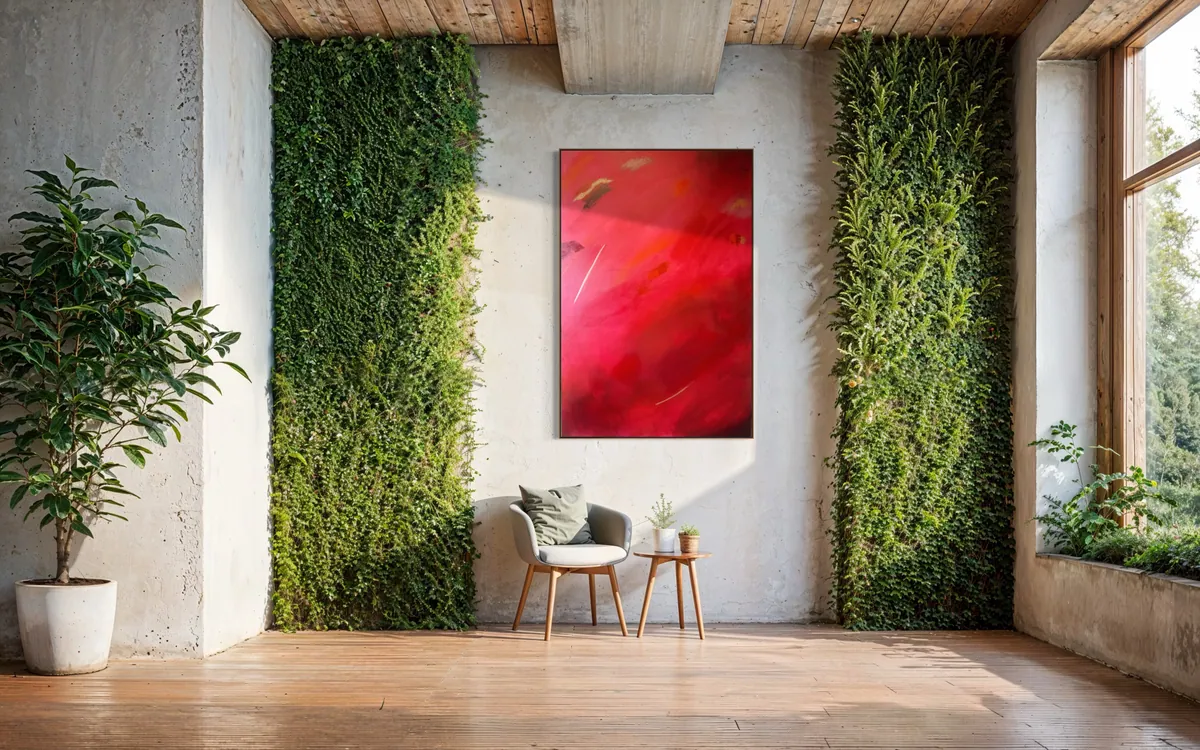 Fire of Devotion by Alyne Perfeito shown in an interior setting — digital visualization, Heart of Chaos series