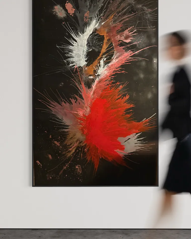 Genesis of Flame in a room — digital visualization (illustrative only)