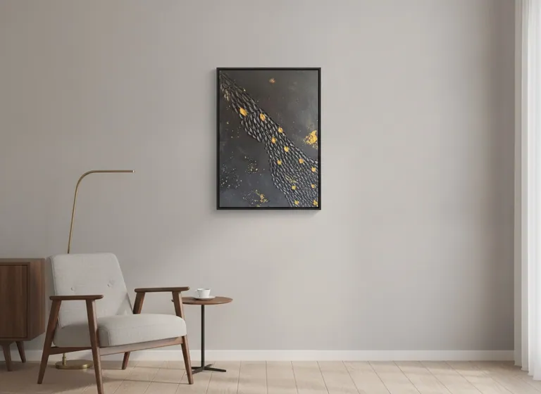 Golden Passage in a room — digital visualization (illustrative only)