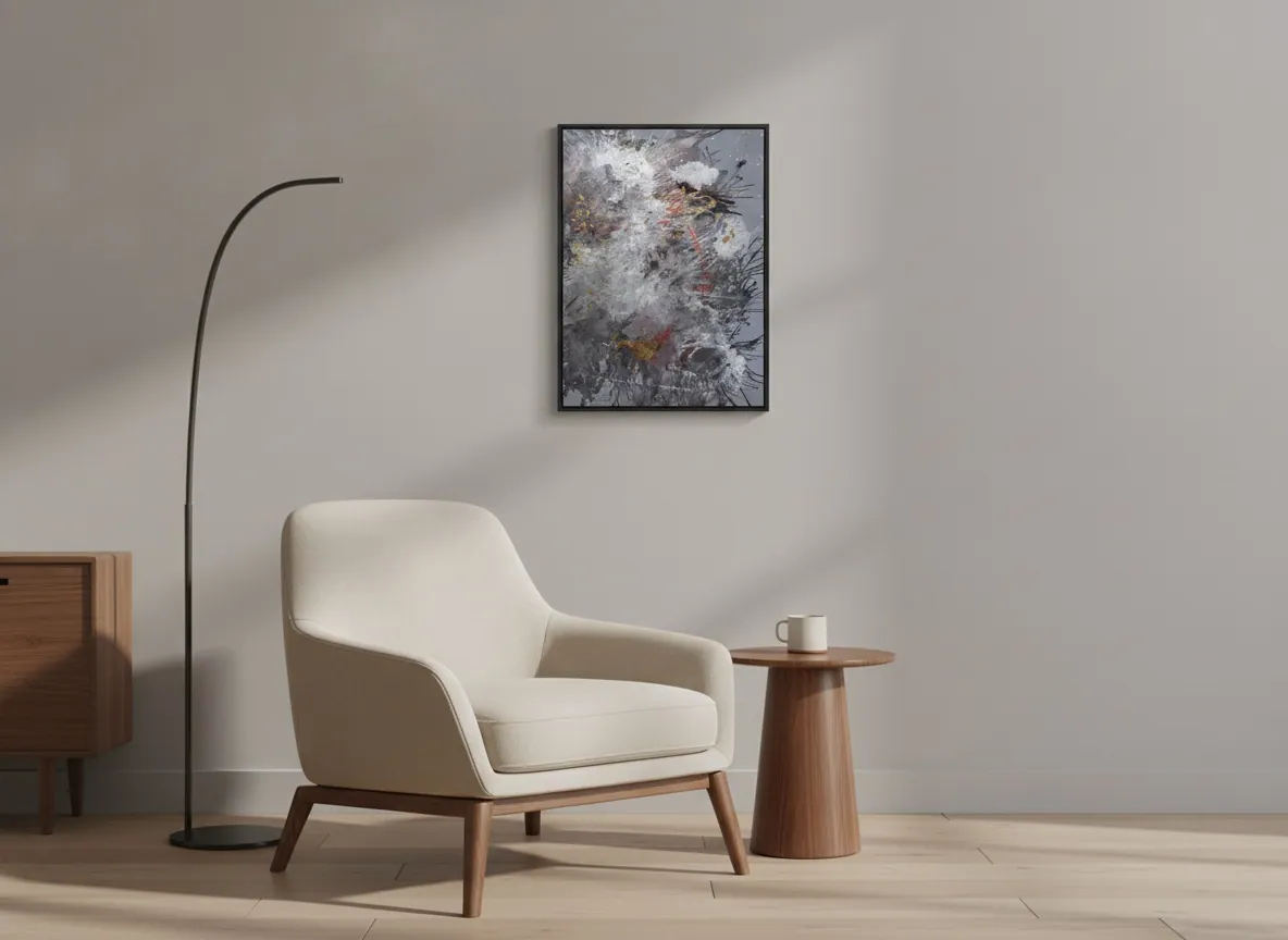 Origin of Light by Alyne Perfeito shown in an interior setting — digital visualization, Heart of Chaos series