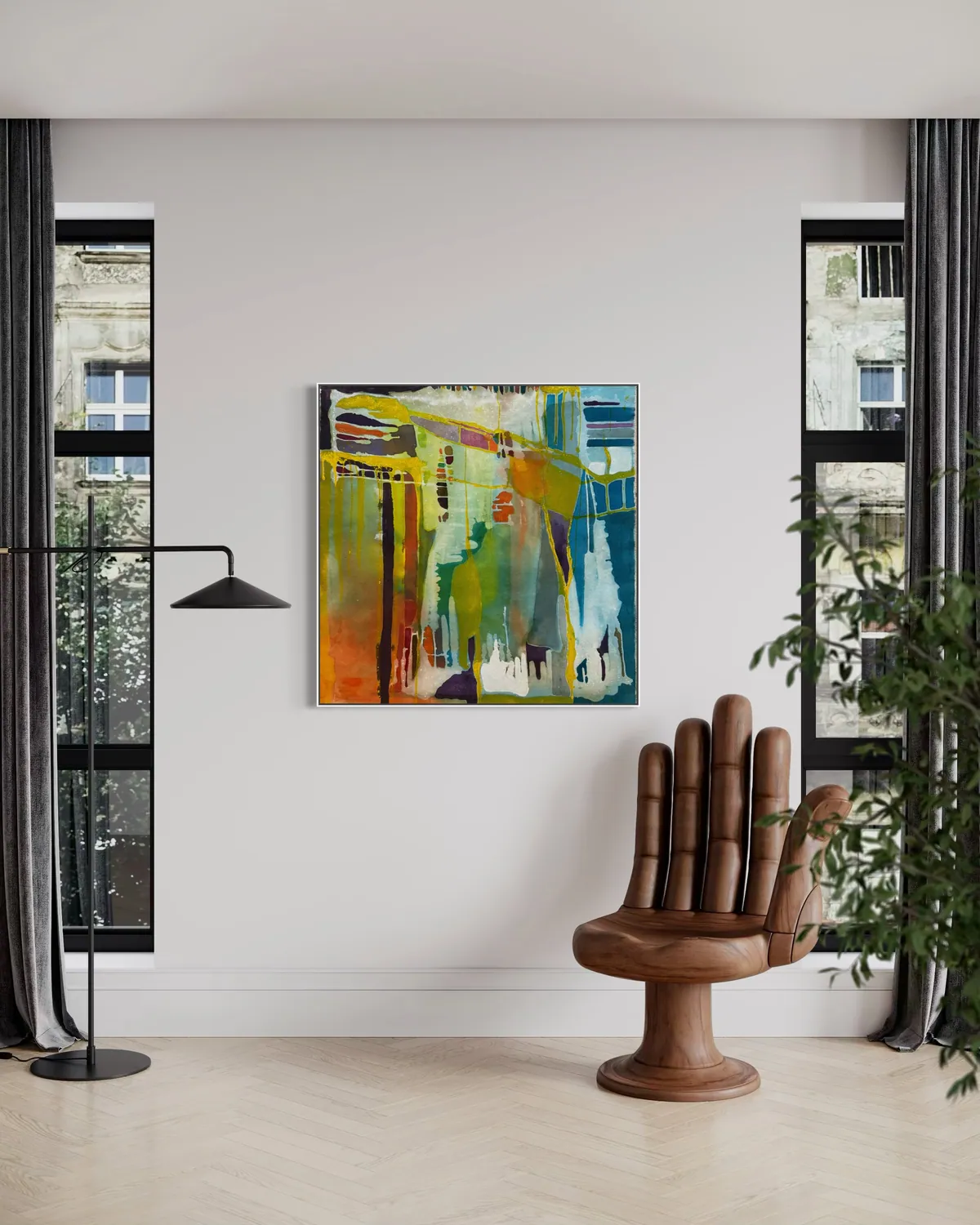 Prism Garden by Alyne Perfeito shown in an interior setting — digital visualization, Luminous Rebirth series