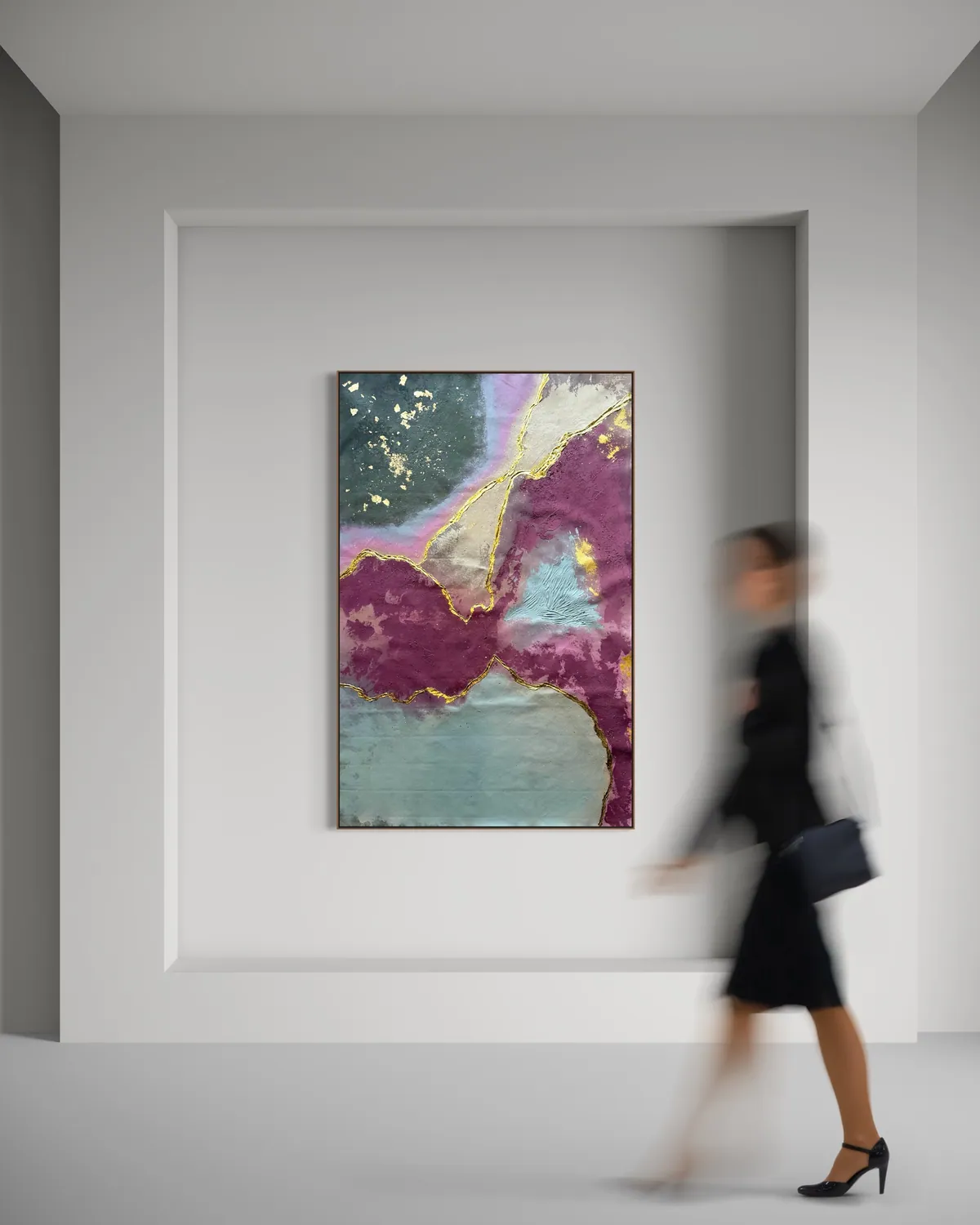 Quartz Seam by Alyne Perfeito shown in an interior setting — 98 x 152 cm (38.6 x 59.8 in), Terra & Ether series