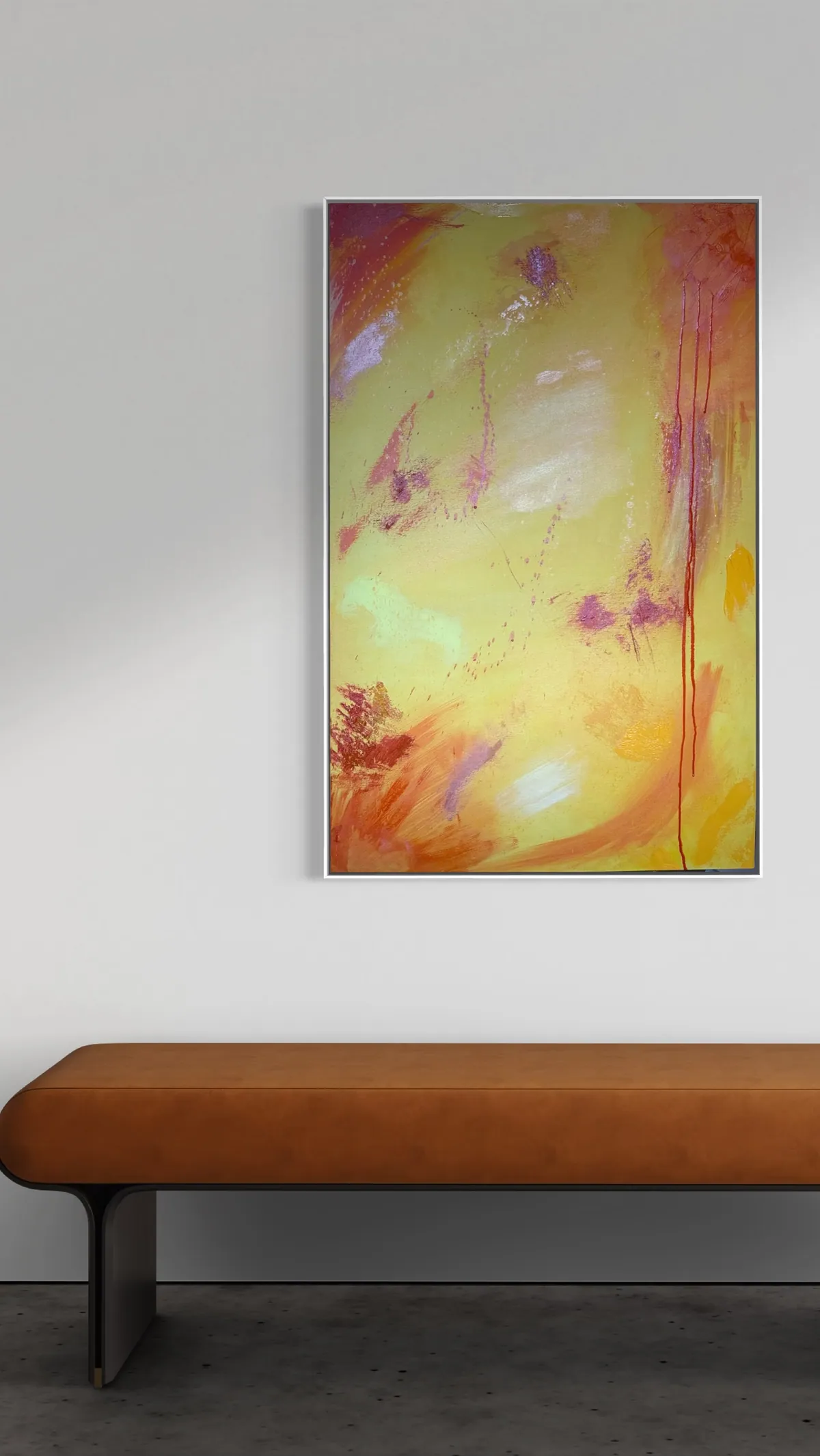 Solar Rain by Alyne Perfeito shown in an interior setting — digital visualization, Luminous Rebirth series