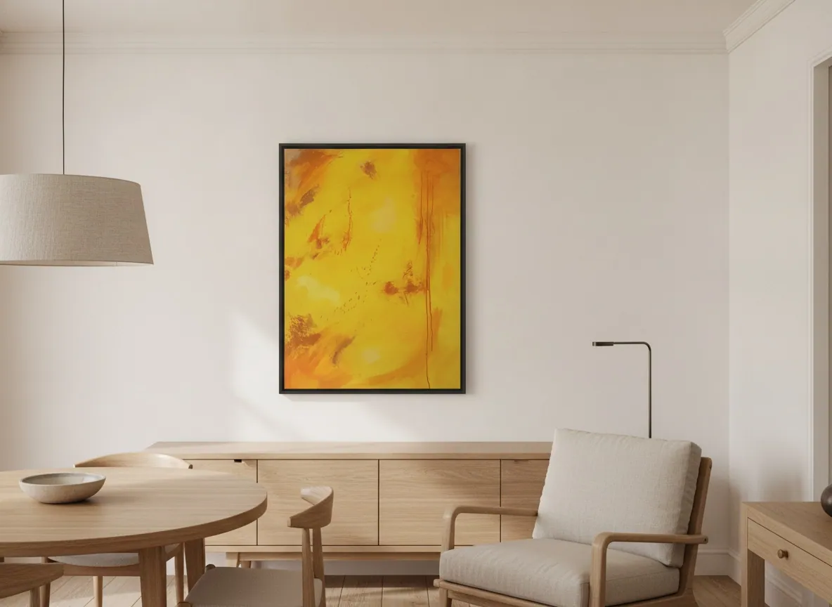 Solar Rain by Alyne Perfeito shown in an interior setting — digital visualization, Luminous Rebirth series