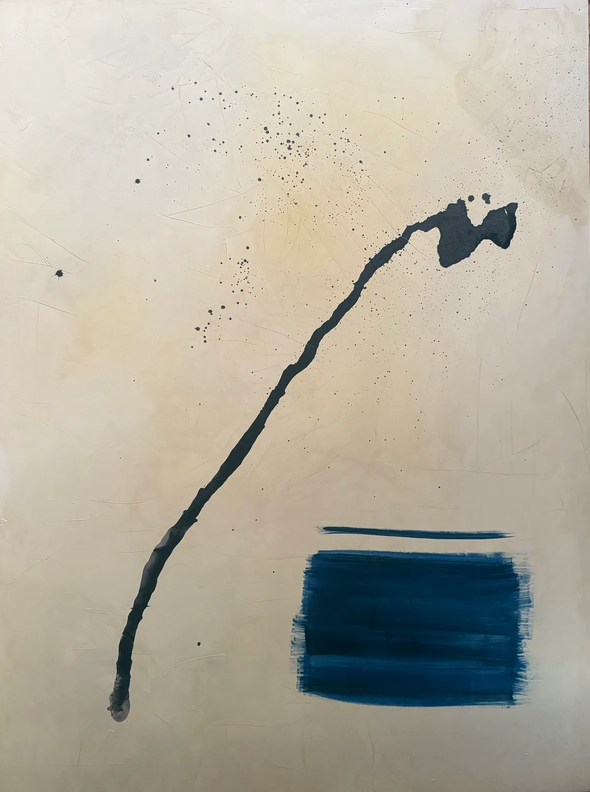 Silent Interval — original mixed-media artwork by Alyne Perfeito, 120 x 160 cm (47.2 x 63 in), Matter & Silence series, 2026