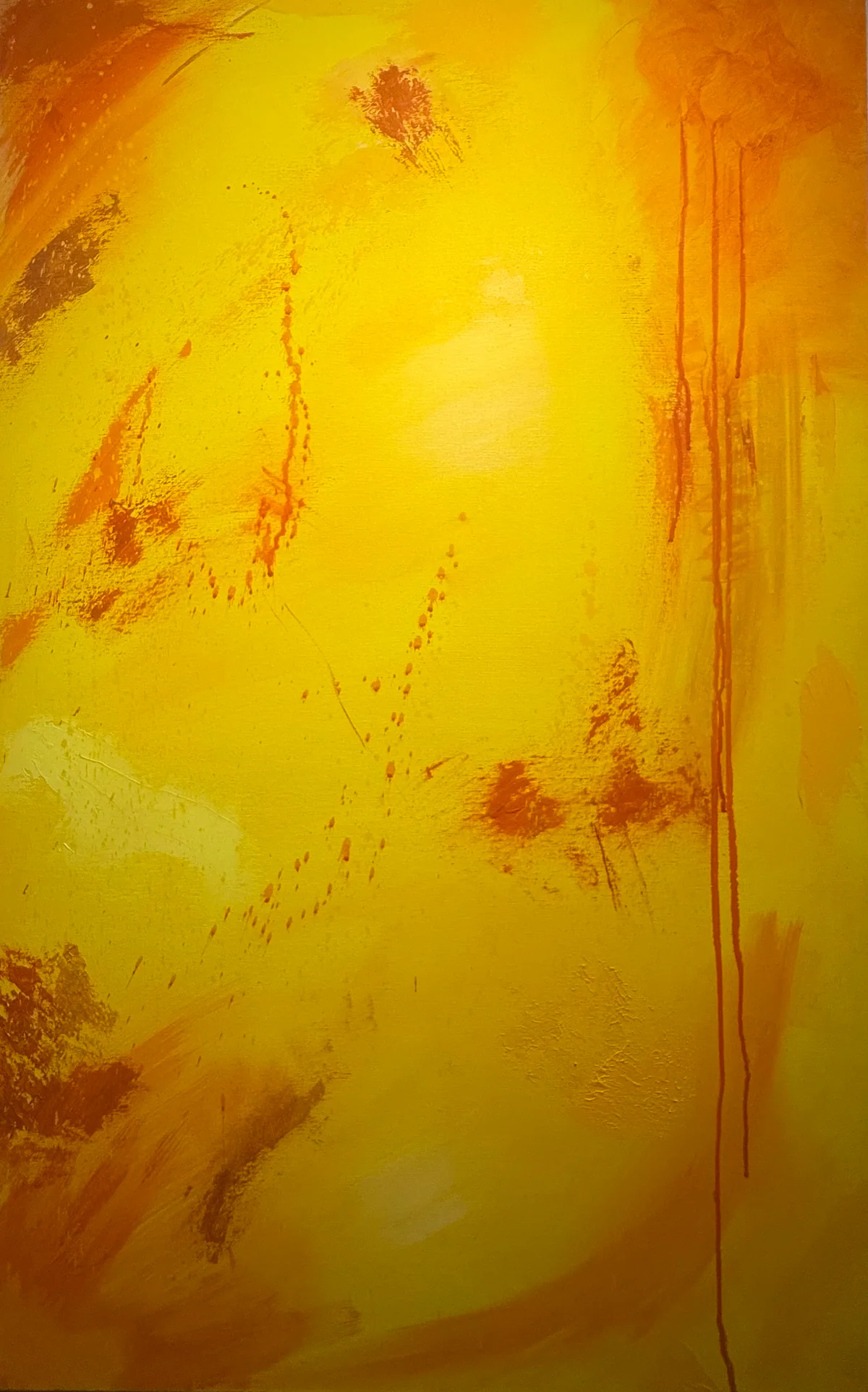Solar Rain — original mixed-media artwork by Alyne Perfeito, 70 x 110 cm (27.6 x 43.3 in), Luminous Rebirth series