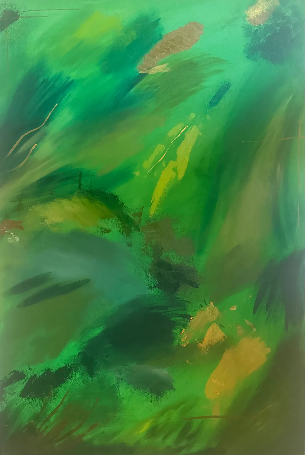 Vegetal Dawn — original artwork by Alyne Perfeito, 80 x 120 cm (31.5 x 47.2 in), Terra & Ether series