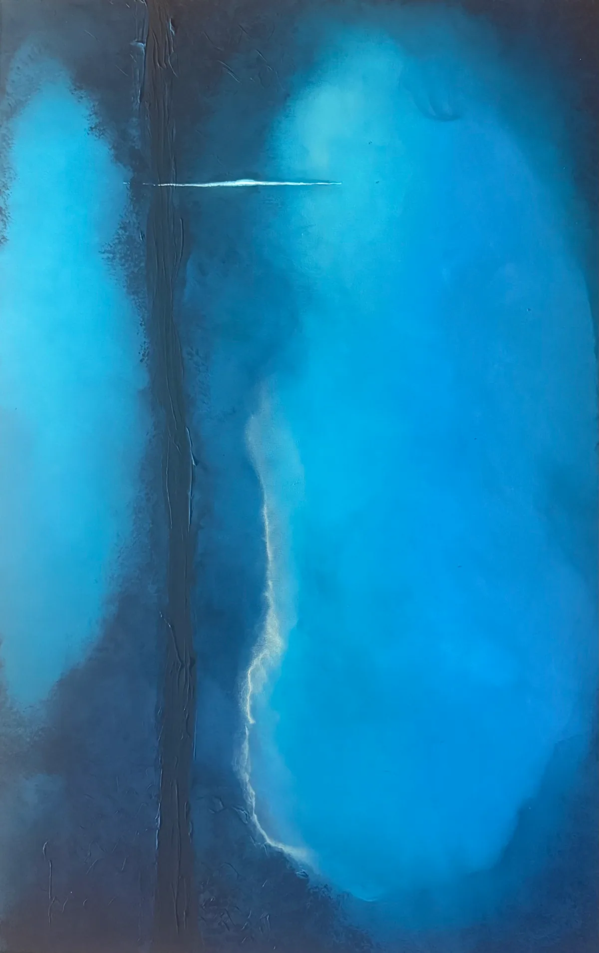Veil of Light — original mixed-media artwork by Alyne Perfeito, 70 x 110 cm (27.6 x 43.3 in), Luminous Rebirth series